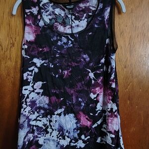 Vera Wang Women's Tie-Dye Tank Top - Purple, Black, White